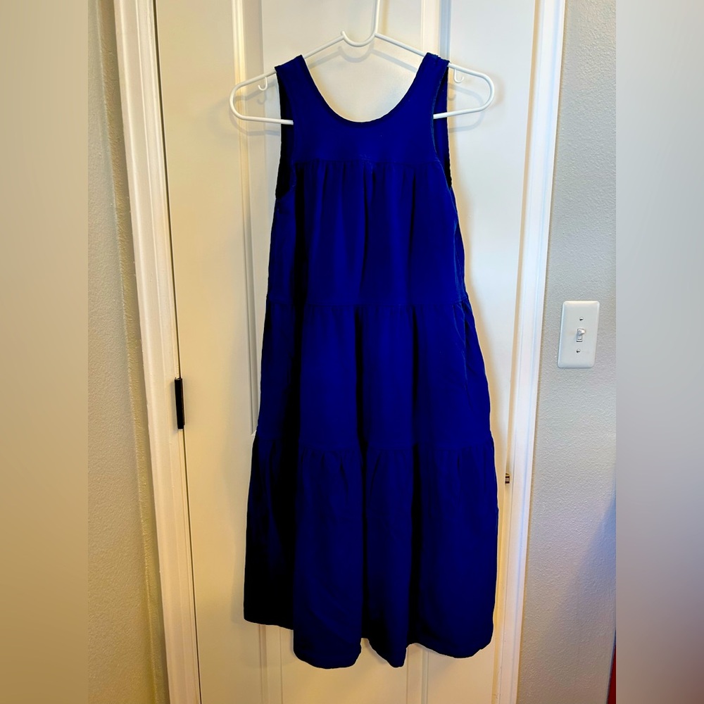 Everlane tiered blue dress